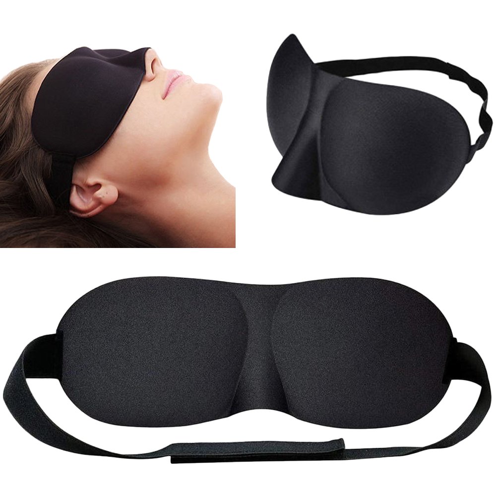 Musta värvi unemask inimese silmade peal.