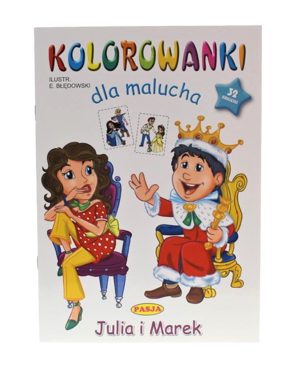 Laste värviraamat valge kaanega, millel on prints ja printsess.
