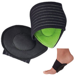 kaks jalatuge, mis käivad labajala ümber velcro kinnitusega. Üks tugi on inimesel ümber jala.